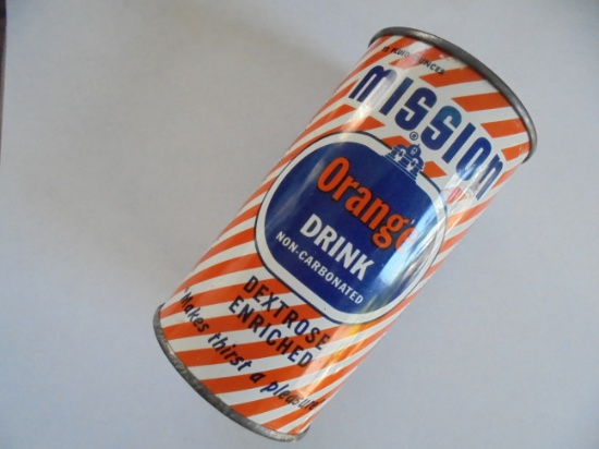 VINTAGE MISSION ORANGE DRINK BANK WITH NO COIN SLOT-QUITE ODD