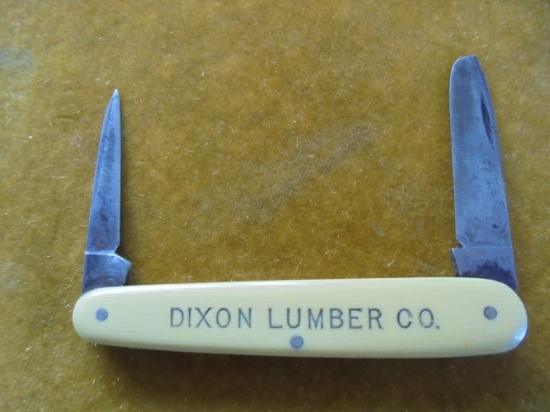 RARE EARLY 1900'S ADVERTISING POCKET KNIFE "DIXON LUMBER CO."--DIXON NEBRASKA