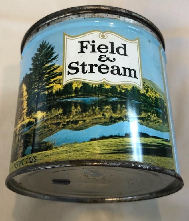 field and stream tobacco tin FIELD & STREAM - SMOKING TOBACCO ADVERTISING TIN