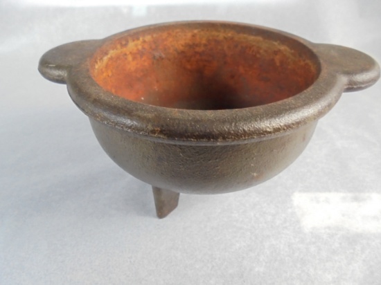 OLD "LODGE" CAST IRON POT- 4 1/2 INCHES ACROSS