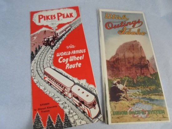 2 EARLY RAILROAD ADVERTISING BROCHURES-UNION PACIFIC & PIKES PEAK RR