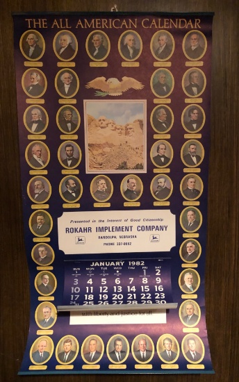 ROKAHR IMPLEMENT COMPANY - RANDOLPH,NE - ADVERTISING CALENDAR