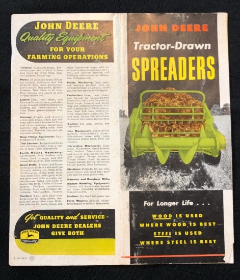 JOHN DEERE TRACTOR-DRAWN SPREADERS BROCHURE