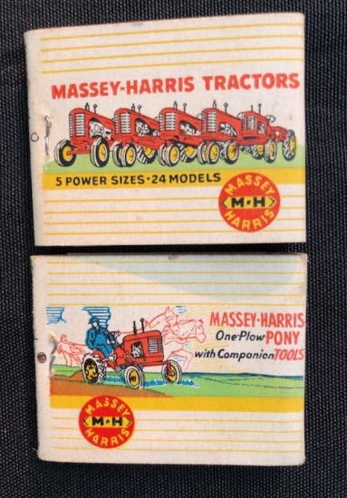 TWO MASSEY-HARRIS ADVERTISING MATCHBOOKS - MADISON & PIERCE, NEBRASKA - UNUSED