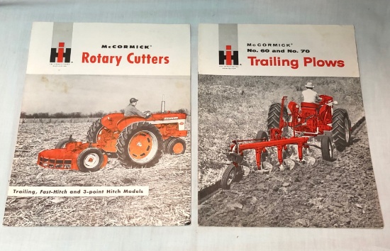 TWO IH SALES BROCHURES - MCCORMICK TRAILING PLOWS AND MCCORMICK ROTARY CUTTERS