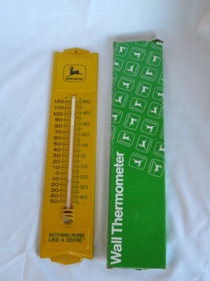 JOHN DEERE ADVERTISING WALL THERMOMETER - NEW OLD STOCK