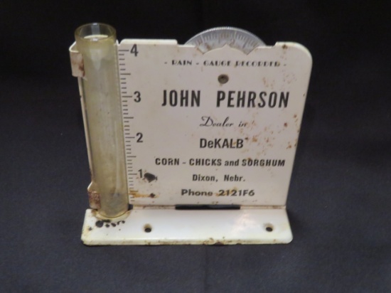 JOHN PEHRSON -"DEKALB" - DIXON, NEBRASKA - ADVERTISING RAIN GAUGE