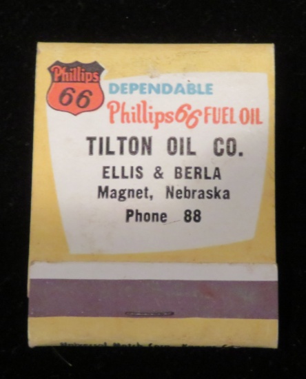 TILTON OIL CO. - MAGNET, NEBRASKA - PHILLIPS 66 ADVERTISING MATCH BOOK