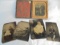 GROUP OF 5 OLD TIN TYPE PHOTOGRAPHS ONE IS IN A FRAME