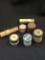 LOT OF (7) SMALL MEDICAL AND SEWING TINS