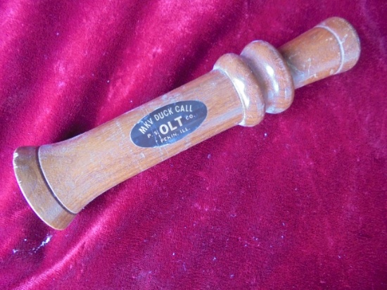 OLD WOOD DUCK CALL MADE BY OLT COMPANY OF PEKIN ILLINOIS