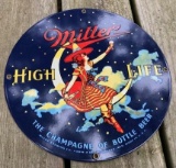 MILLER HIGH LIFE - PORCELAIN ADVERTISING SIGN