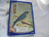 VINTAGE SMALL ADVERTISING MIRROR WITH A BLUE BIRD AND ADV. FROM 