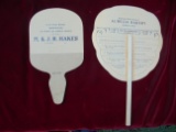 (2) VINTAGE ADVERTISING HAND FANS FROM AURELIA  & LAURENS IIOWA