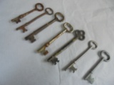 GROUP OF 7 OLD SKELETON KEYS FOR ONE LOT