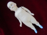 ANTIQUE GERMAN BISQUE DOLL WITH JOINTED ARMS-BEAUTIFUL FACE AND CONDITION