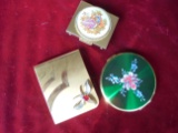 3 VINTAGE LADY'S COMPACTS-QUITE ATTRACTIVE