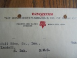 1928 WINCHESTER-KEEN KUTTER STORE INVOICE FROM SIOUX CITY IOWA