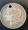 1921 MORGAN SILVER DOLLAR - HOLED