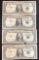 FOUR SERIES 1957-A UNITED STATES $1.00 SILVER CERTIFICATES