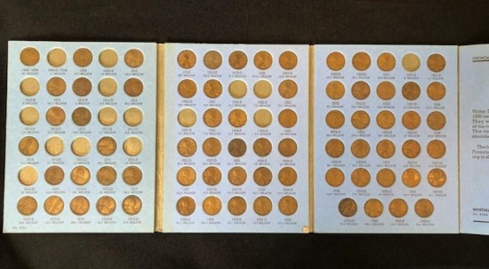 LINCOLN WHEAT CENT COLLECTION 1909 TO 1940 ALBUM -- WITH 73 COINS INSIDE