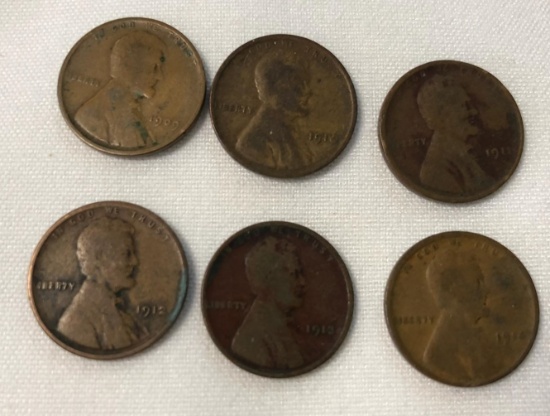 1909-1914 WHEAT CENT COLLECTION -- ALL PHILADELPHIA MINTED COINS