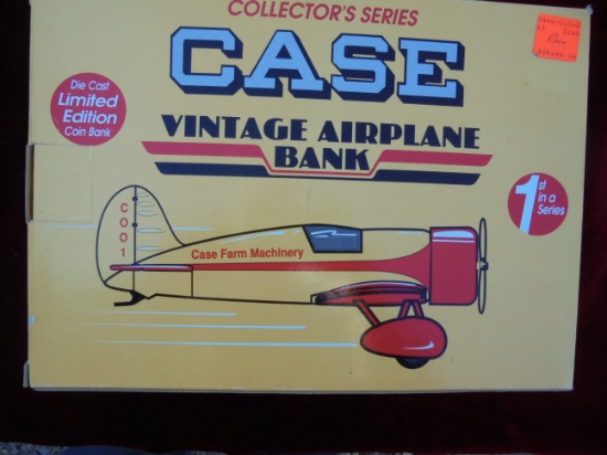 CASE VINTAGE AIRPLANE BANK IN ORIGINAL BOX-NEVER USED