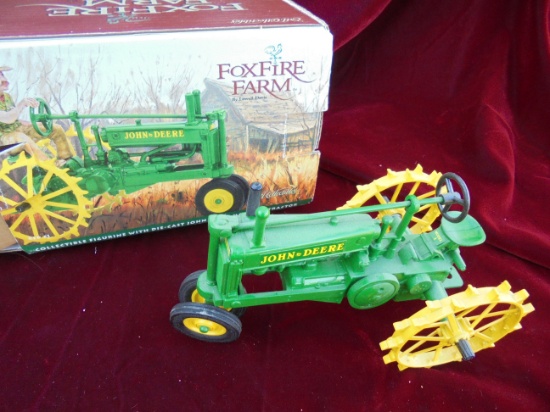 NEW IN BOX "FOXFIRE FARM" MODEL "A" JOHN DEERE TOY TRACTOR WITH MAN-NEVER PLAYED WITH