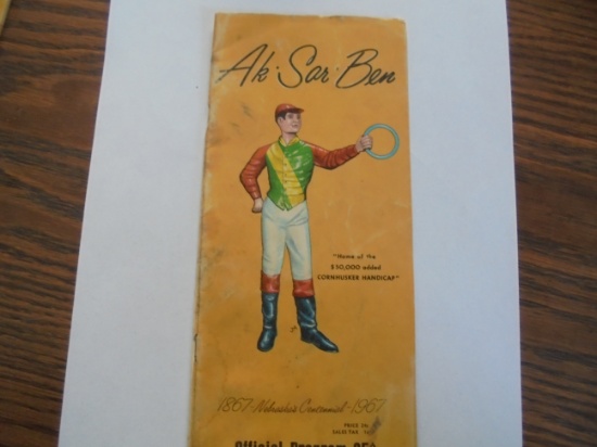 1967 "AKSARBEN" RACING PROGRAM FROM OMAHA TRACK