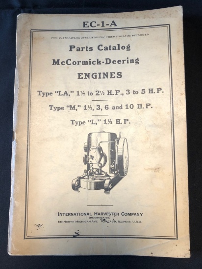 MCCORMICK-DEERING ENGINES PARTS CATALOG