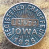 1926 REGISTERED IOWA CHAUFFEUR PIN