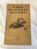 1948 IH FARM BUSINESS RECORD BOOK - COMPLEMENTS OF R.E. BENTON - WESTSIDE, IOWA.