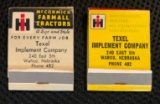 TEXEL IMPLEMENT COMPANY - WAHOO, NE -- ADVERTISING IH MATCH BOOKS