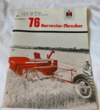 McCORMICK 76 HARVESTER- THRESHER SALES BROCHURE