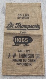 DR, THOMPSON'S ADVERTISING BURLAP SACK