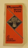 1933-1934 PLYMOUTH BINDER TWINE POCKET NOTEBOOK