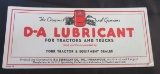 D-A LUBRICANT - FOR TRACTORS & TRUCKS - ADVERTISING INK BLOTTER