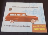 1952 FORD RANCH WAGON AUTOMOBILE SALES BROCHURE