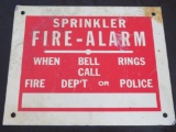 SPRINKLER - FIRE- ALARM - METAL ADVERTISING SIGN