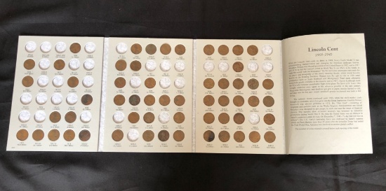 LINCOLN WHEAT CENT ALBUM 1909-1940 -- 57 WHEAT CENTS INSIDE
