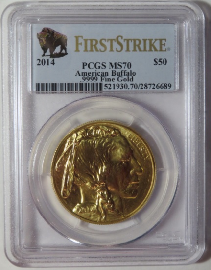 2014 $50 AMERICAN GOLD BUFFALO - PCGS MS70