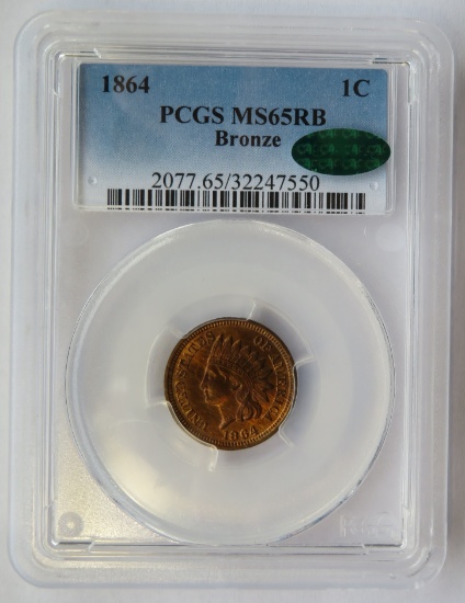 1864 INDIAN HEAD CENT - PCGS MS65RB BRONZE CAC