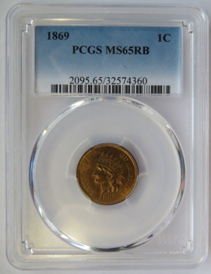1869 INDIAN HEAD CENT - PCGS MS65RB