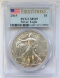 2015 $1 SILVER EAGLE - PCGS MS69 FIRST STRIKE LABEL