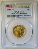 2016-W GOLD STANDING LIBERTY QUARTER - PCGS SP70 - FIRST STRIKE