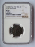 1652 SMALL PINE TREE 1S MASSACHUSETTS - GRADED XF 40 BY NGC