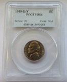 1949-D/S JEFFERSON NICKEL - GRADED MS66 BY PCGS