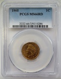 1905 INDIAN HEAD CENT - GRADED MS66RD BY PCGS