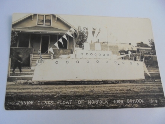 RPPC OF 1914 JUNIOR CLASS FLOAT FROM NORFOLK NEBRASKA HIGH SCHOOL