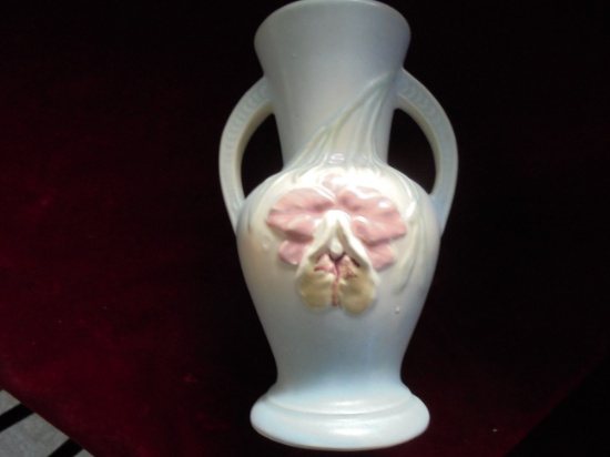 OLD 'HULL' 303--6 VASE WITH FLORAL DESIGN-QUITE NICE